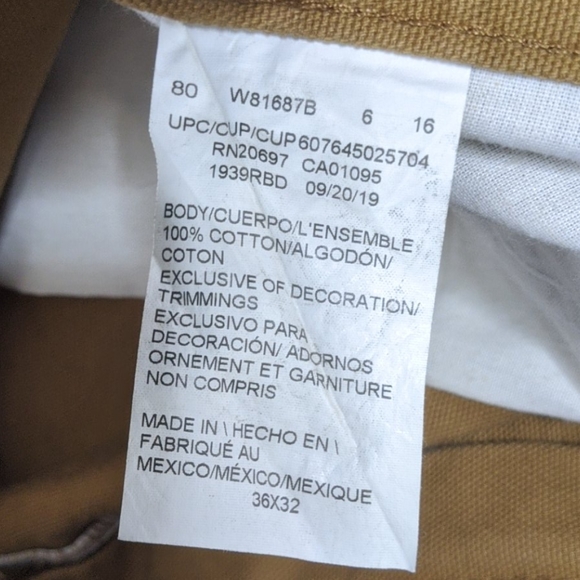 Dickies Light Brown Duck Relaxed Fit Carpenter Pants Mens 36 x 32 - Picture 5 of 5